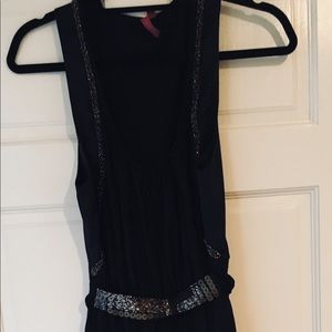 Black Dress with Gold Beading